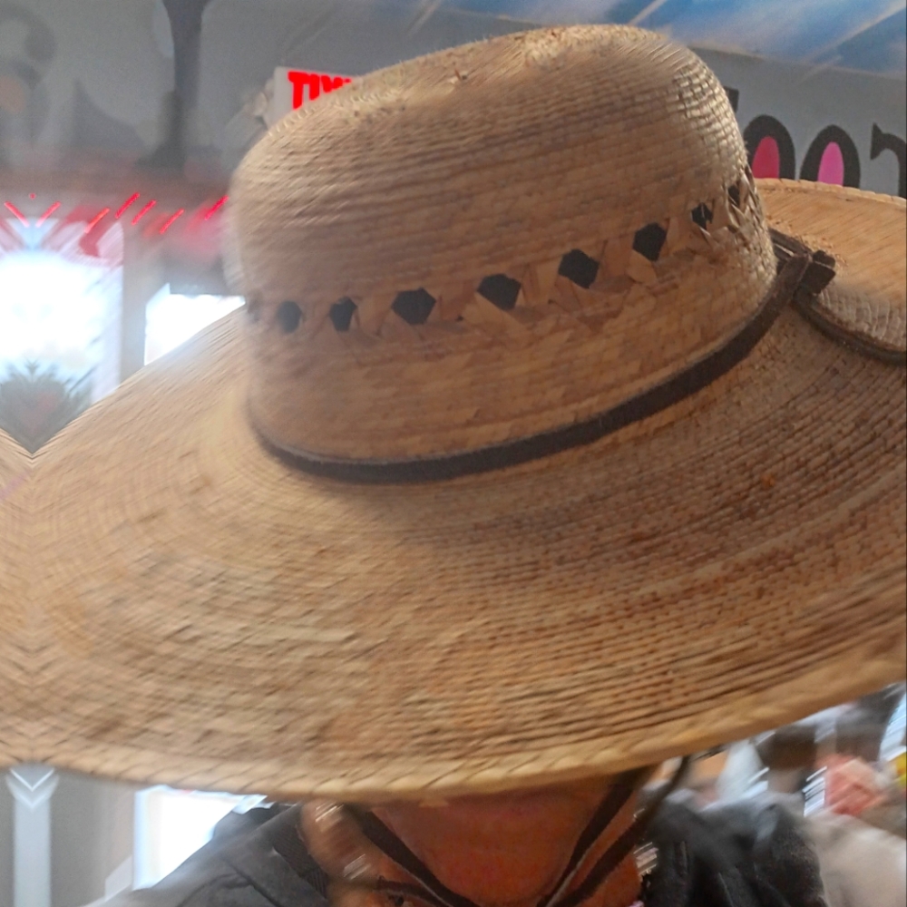 Beautiful Woven Hat w/ leather strap